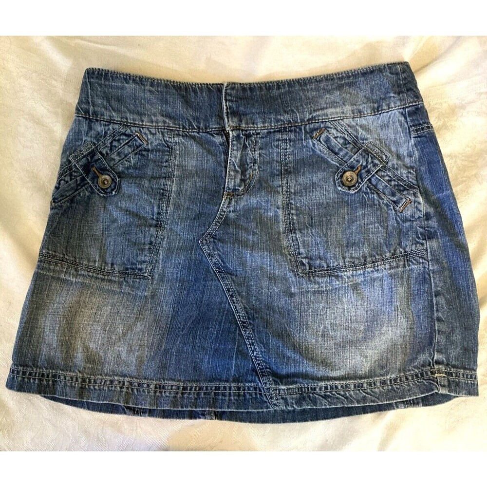 DKNY Vintage Womens Jean Skirt 27W  Sz 6 Medium Wash Denim YKK Zipper